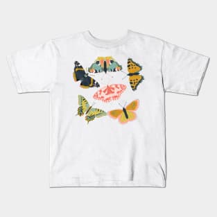 Butterflies Garden dark background Kids T-Shirt